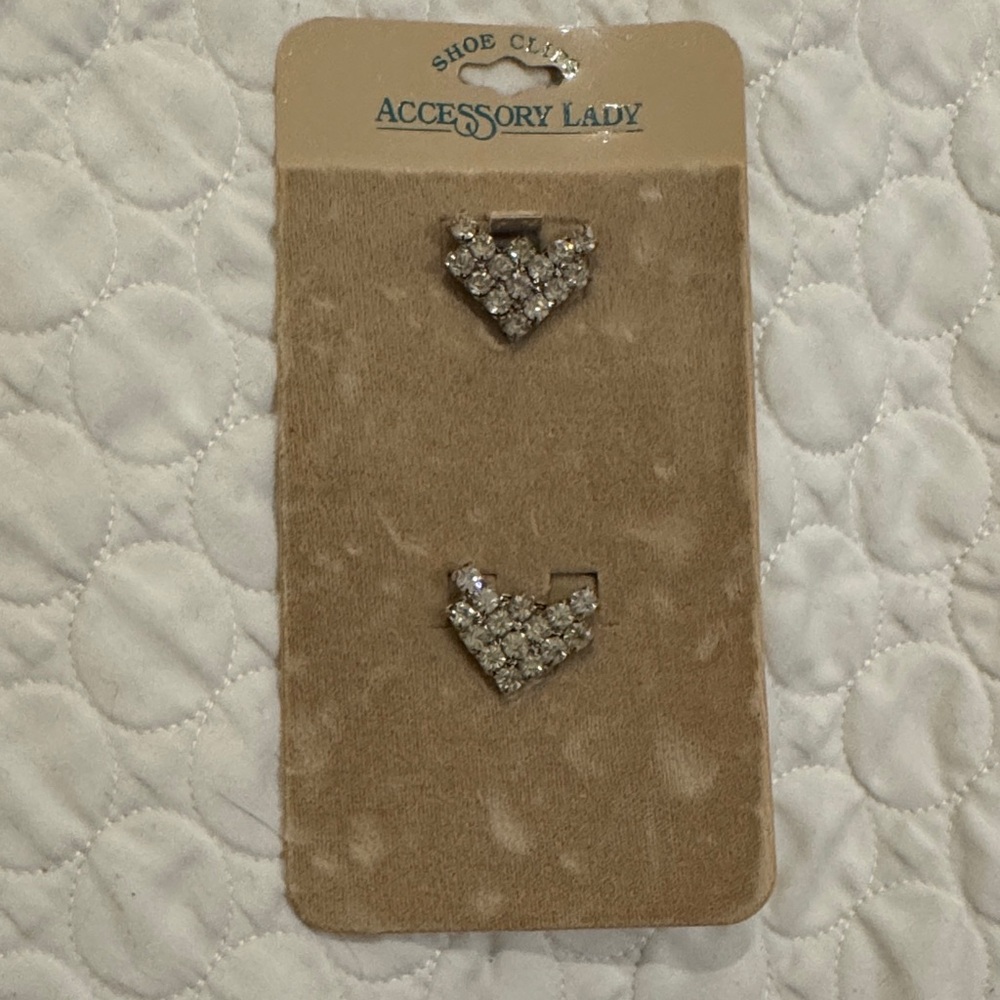 Crystal Heart rhinestones shoe clips